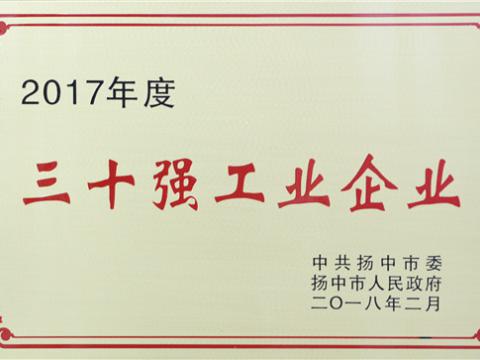 威騰集團(tuán)晉升2017年度揚(yáng)中市“三十強(qiáng)”前五位
